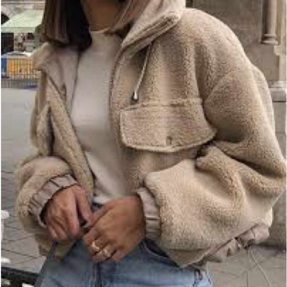 Zara Cream Teddy Jacket